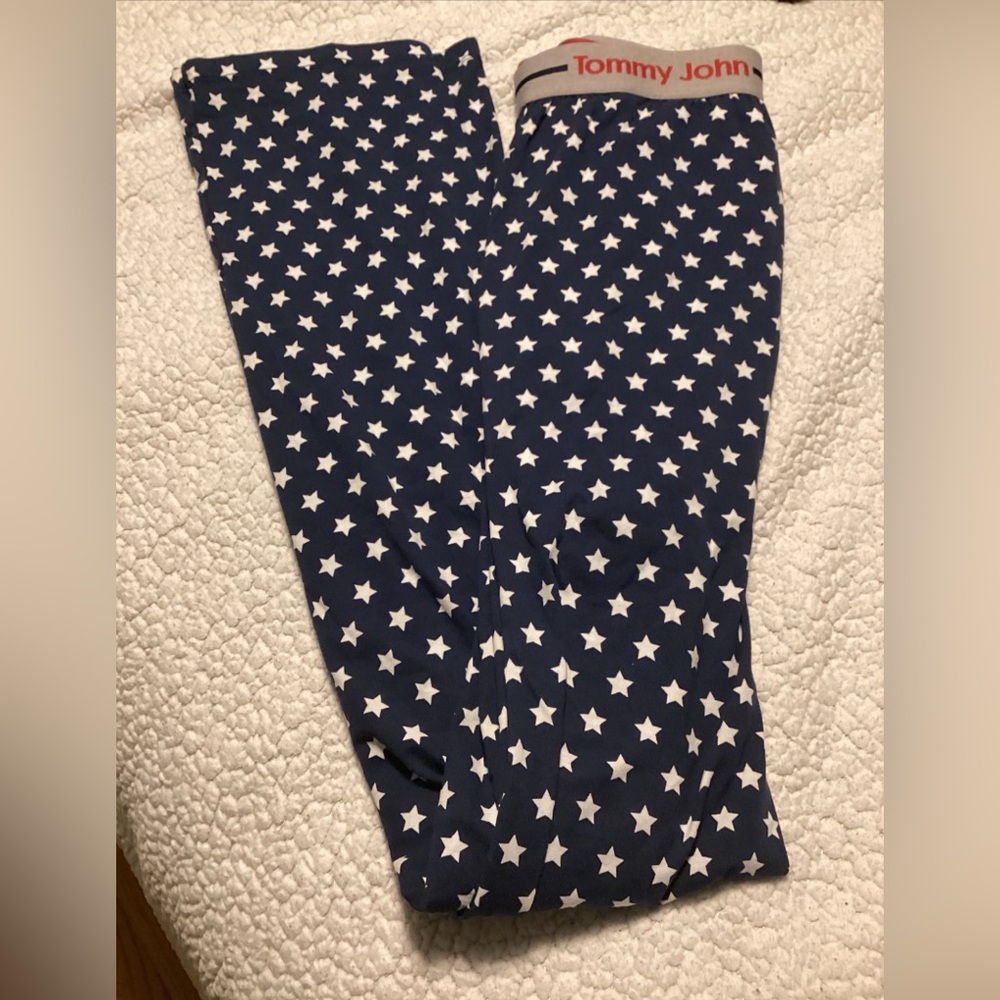 Mens Tommy John Sleepwear Cool Cotton Pajama Pants XL USA Navy Blue Stars